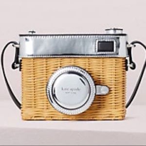 Kate Spade Rose Wicker 3D Camera Bag Novelty Purse NWT